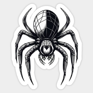 Scary spider black and white Halloween graphic design Sticker